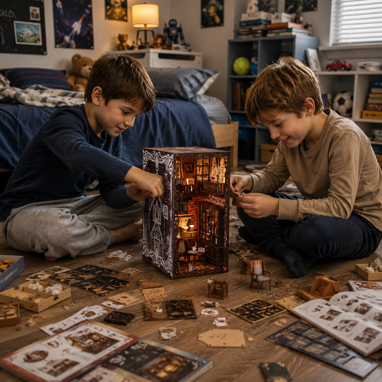 Maison de poupée en bois - BookHaven™ - Club des Enfants